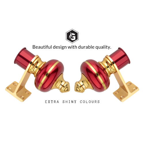 Ghazian Curtain Red Gold Curtain Knob Bracket 12P