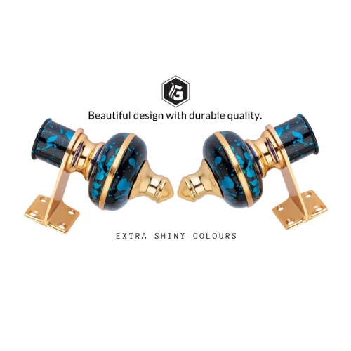 Ghazian Curtain Bracket Blue Black Gold 12P