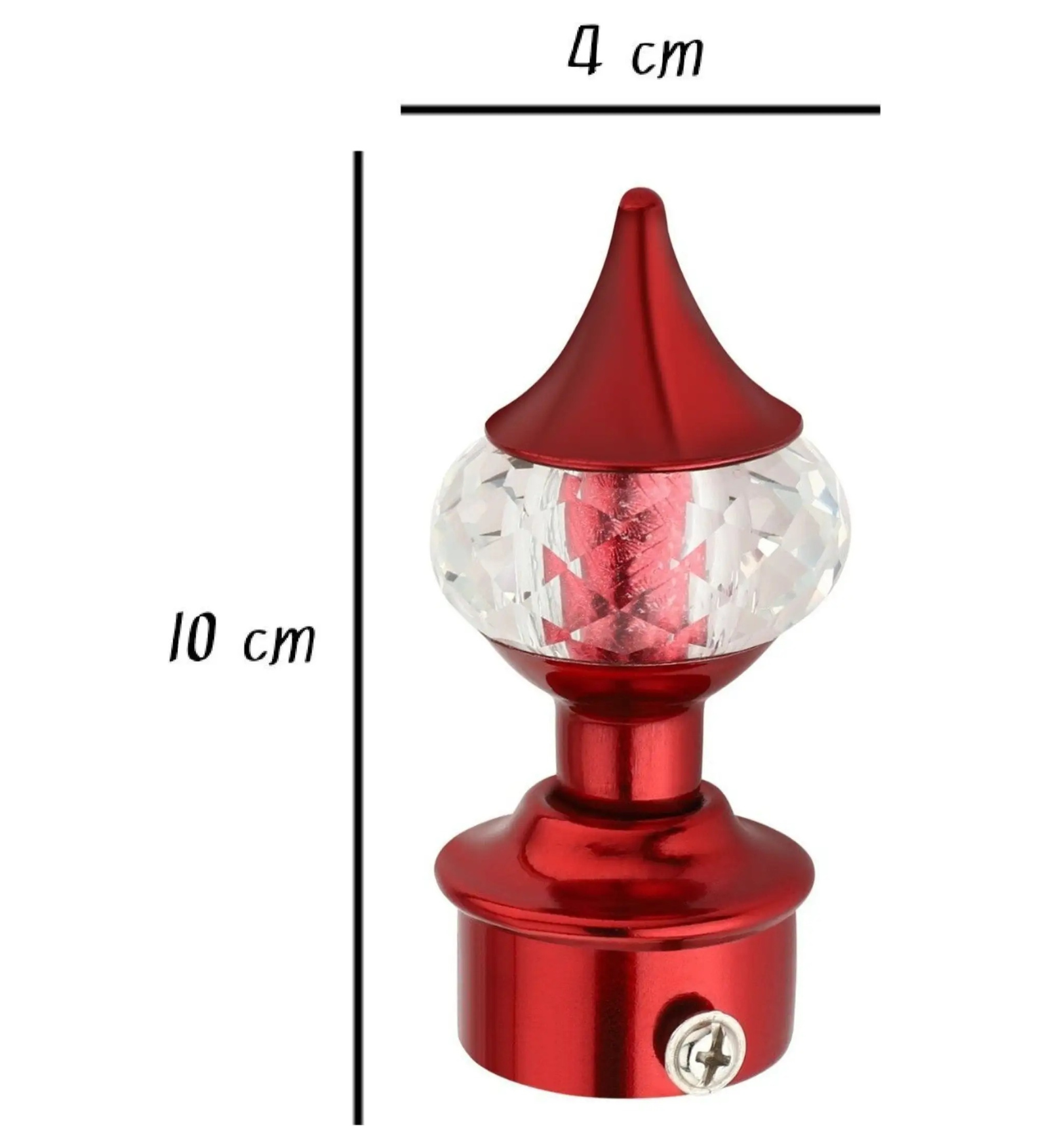 Red Crystal Curtain Finial - Ghazian - Image 2
