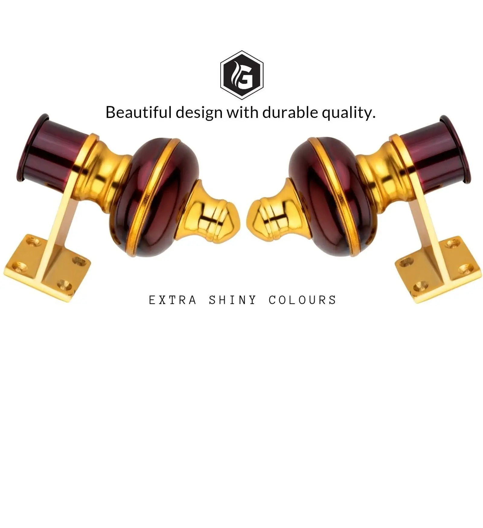 Maroon Gold Curtain Bracket - Ghazian - Image 2
