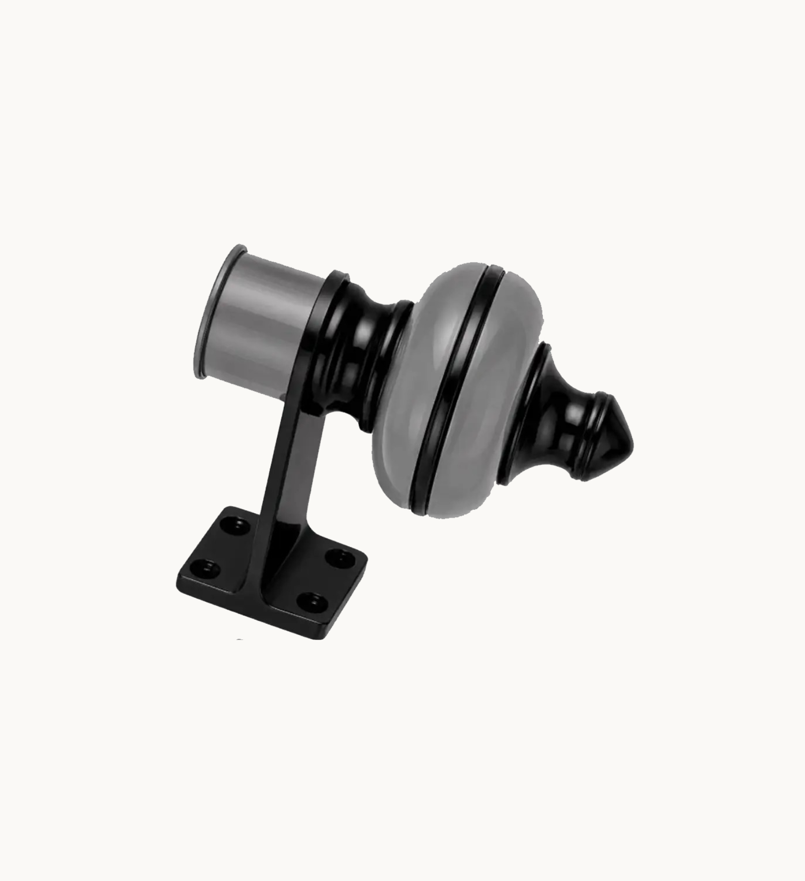Ghazian Grey Curtain Knob – Decorative Black & Grey Curtain Rod Finial