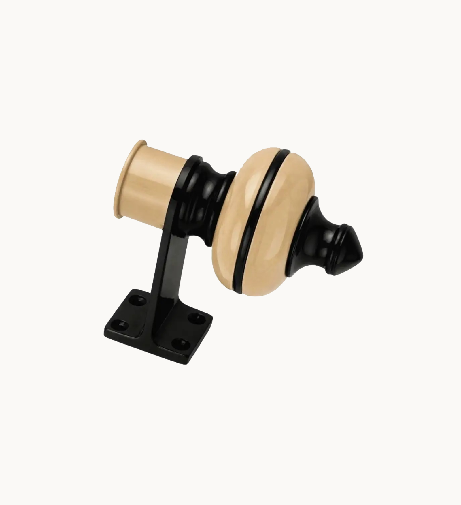 Ghazian Beige Curtain Knob – Decorative Black & Beige Curtain Rod Finial