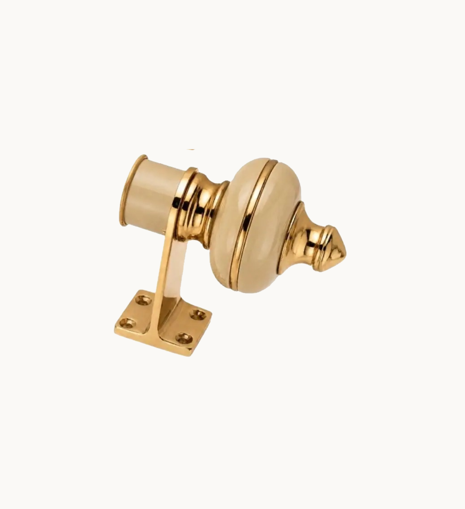 Ghazian Cream Curtain Knob – Decorative Gold Finish Curtain Rod Finial
