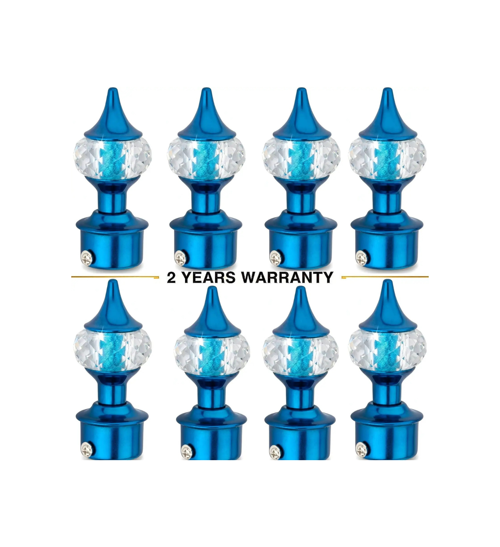 Blue Crystal Curtain Rod Knob Finial | Ghazian - Image 3