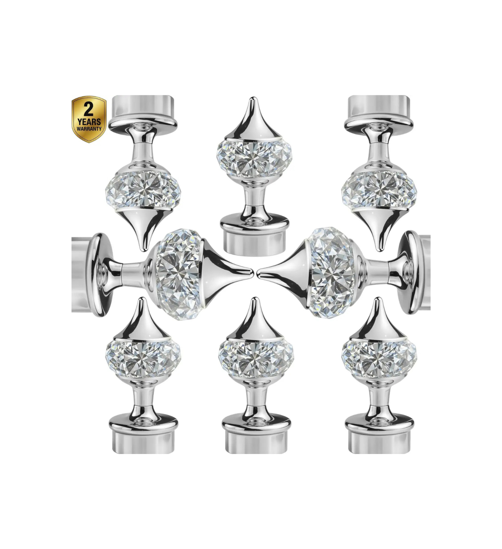 Silver Crystal Curtain Finial - Ghazian - Image 3