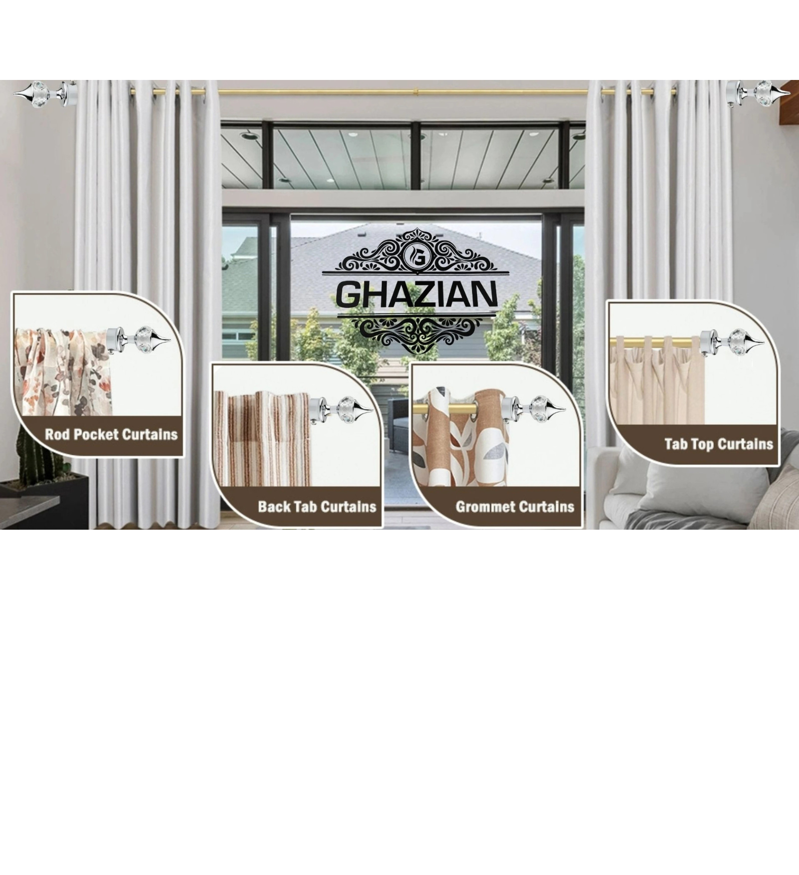 Silver Crystal Curtain Finial - Ghazian - Image 5