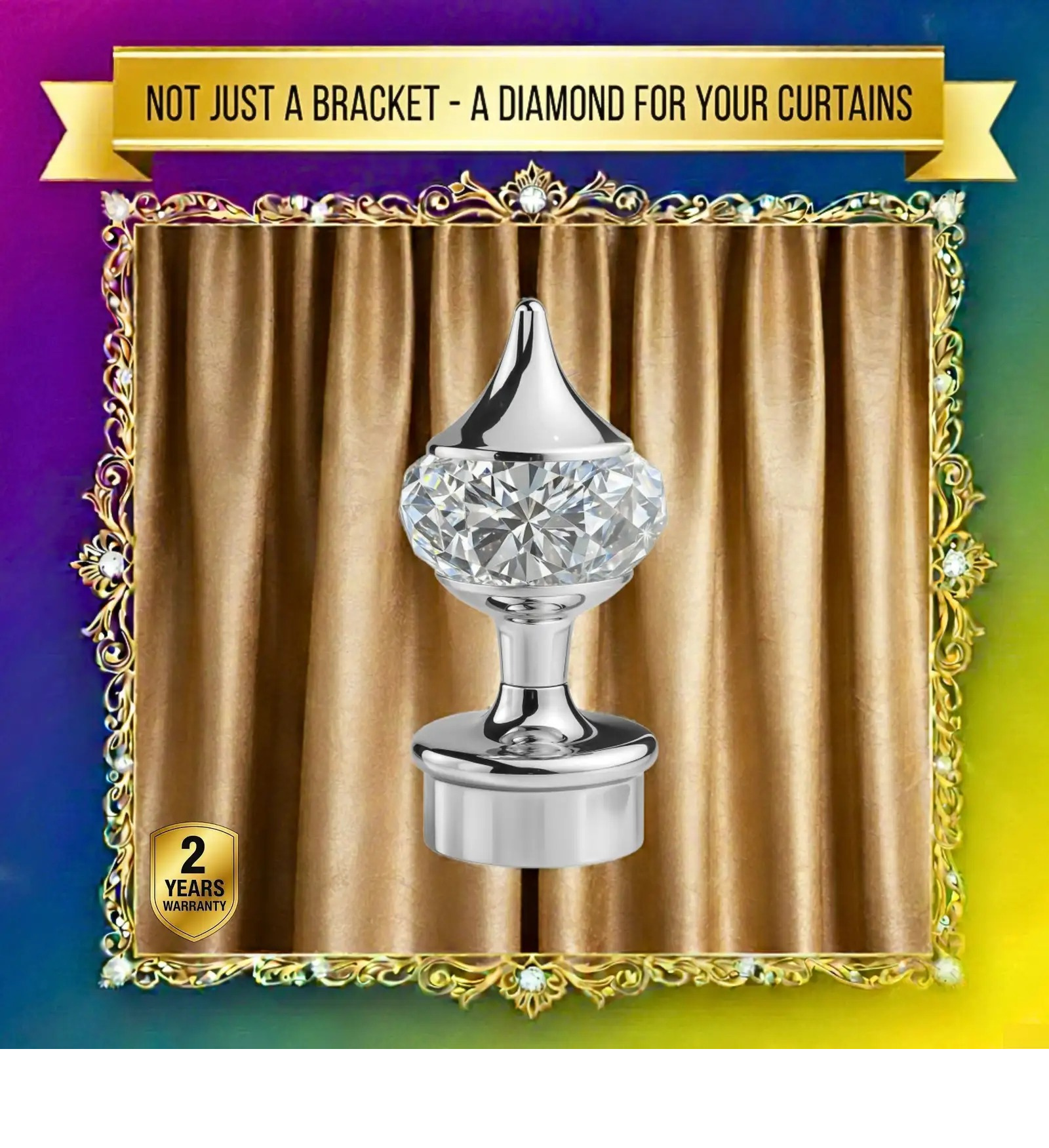 Silver Crystal Curtain Finial - Ghazian - Image 6