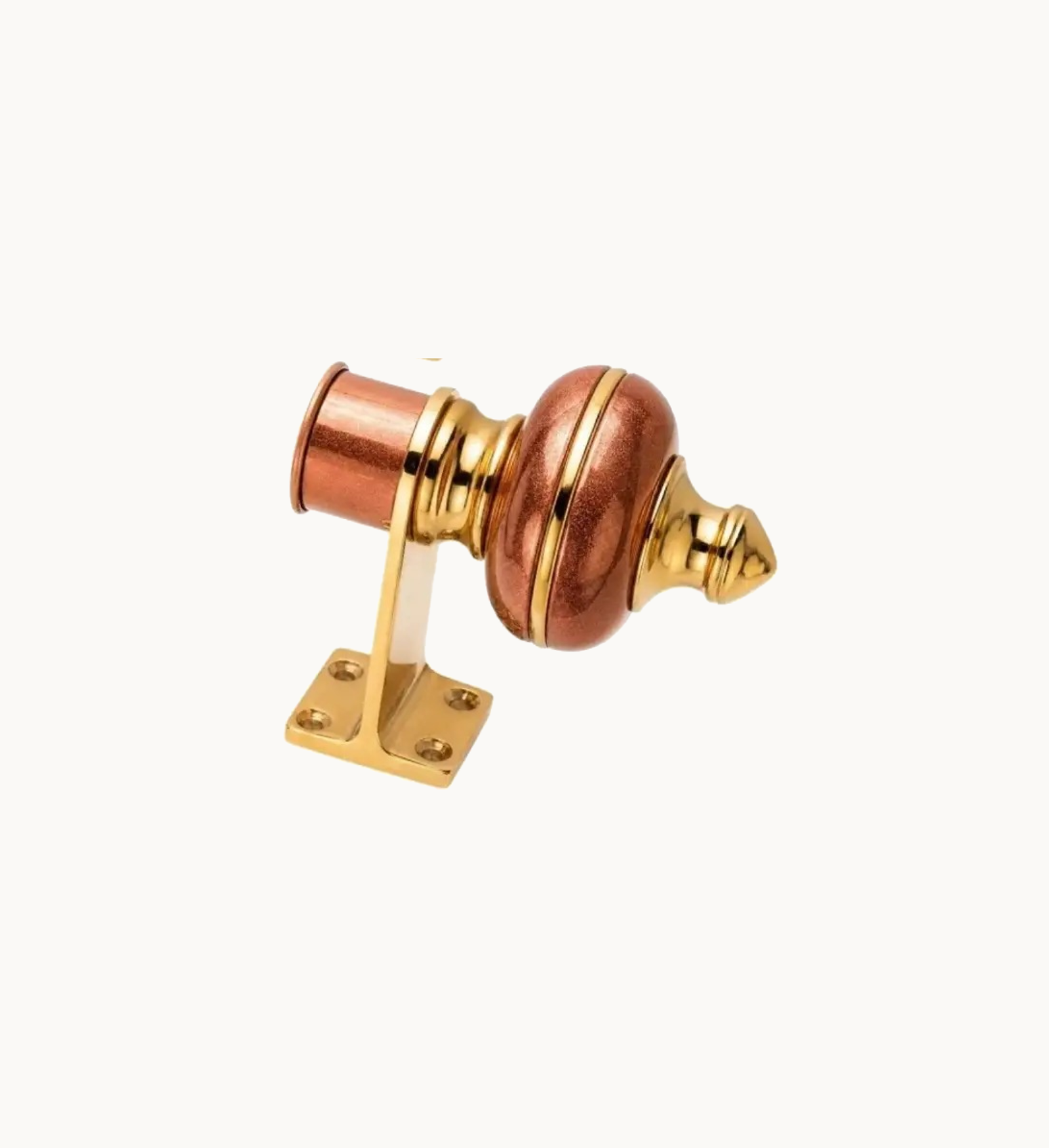 Ghazian Brown Gold Curtain Knob – Decorative Gold Finish Curtain Rod Finial