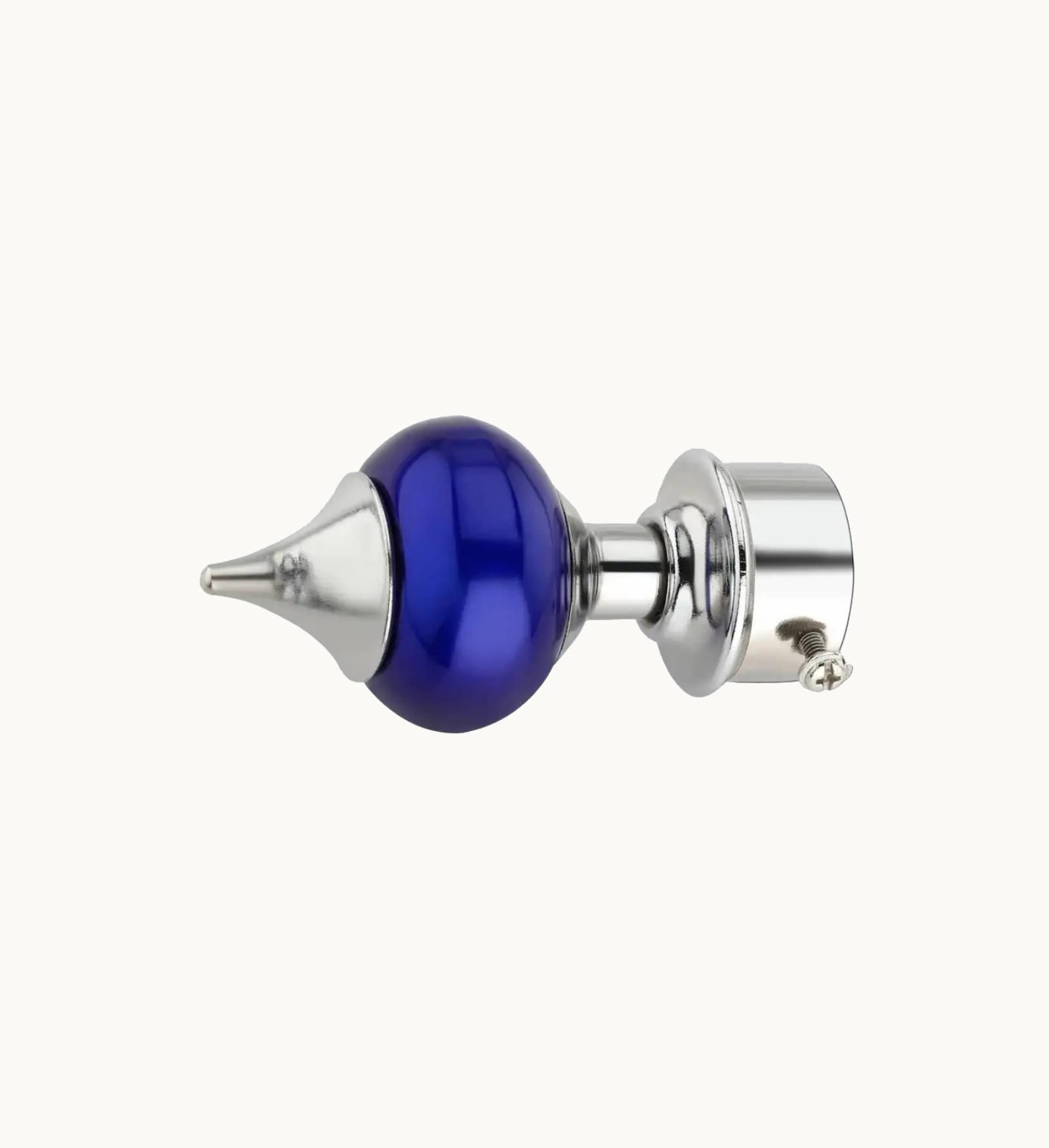 Ghazian Blue Ball Curtain Knob with Silver Finish