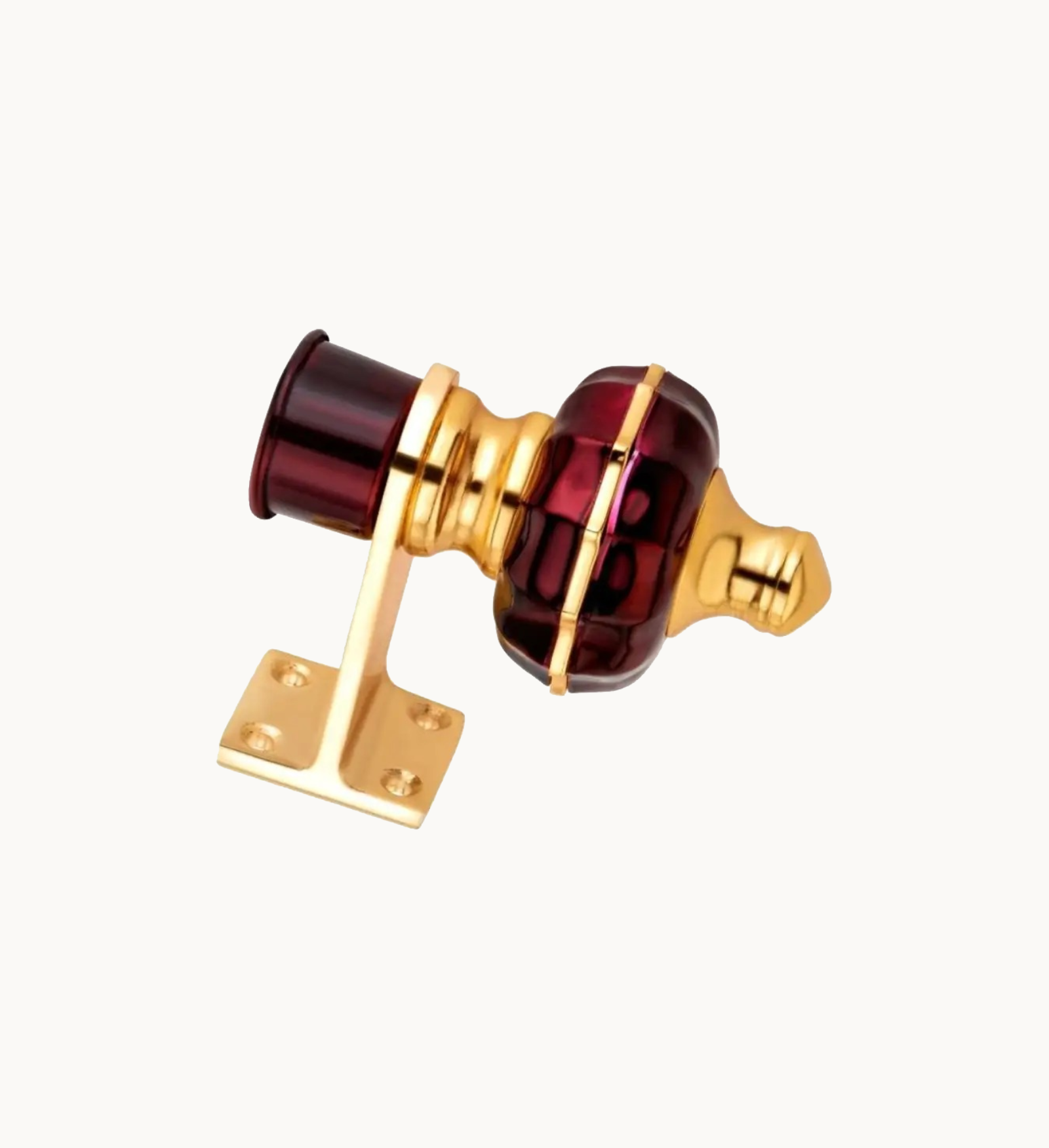 Ghazian Ruby Gold Curtain Knob – Decorative Ruby & Gold Curtain Rod Finial