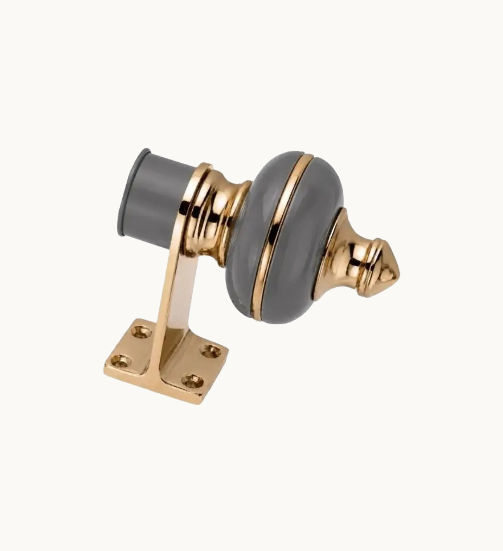 Ghazian Grey Gold Curtain Knob – Decorative Gold Finish Curtain Rod Finial