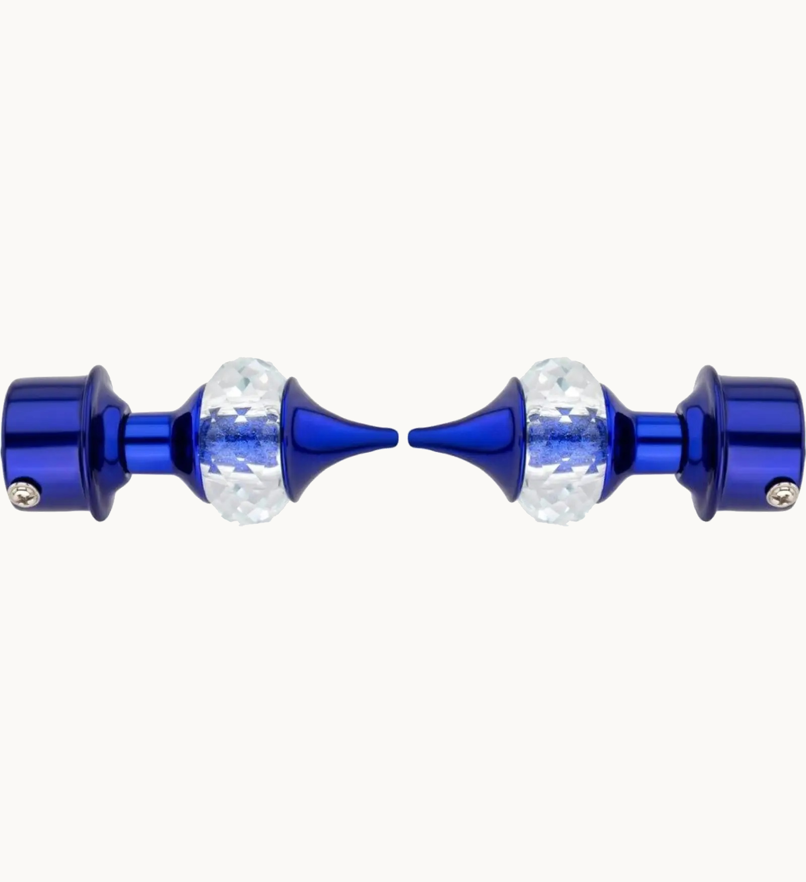 Ghazian Blue Crystal Curtain Knob with Steel Support – Pack of 24 Decorative Curtain Rod Finials - Image 2