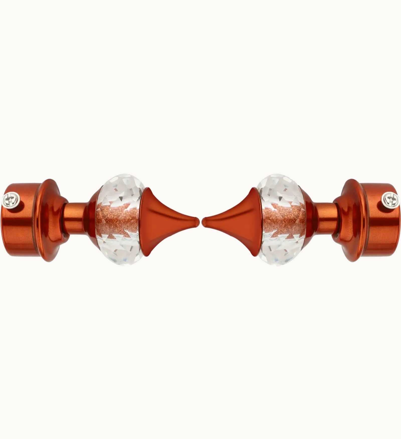 Ghazian Copper Crystal Curtain Knob with Steel Support – Pack of 24 Decorative Curtain Rod Finials - Image 2