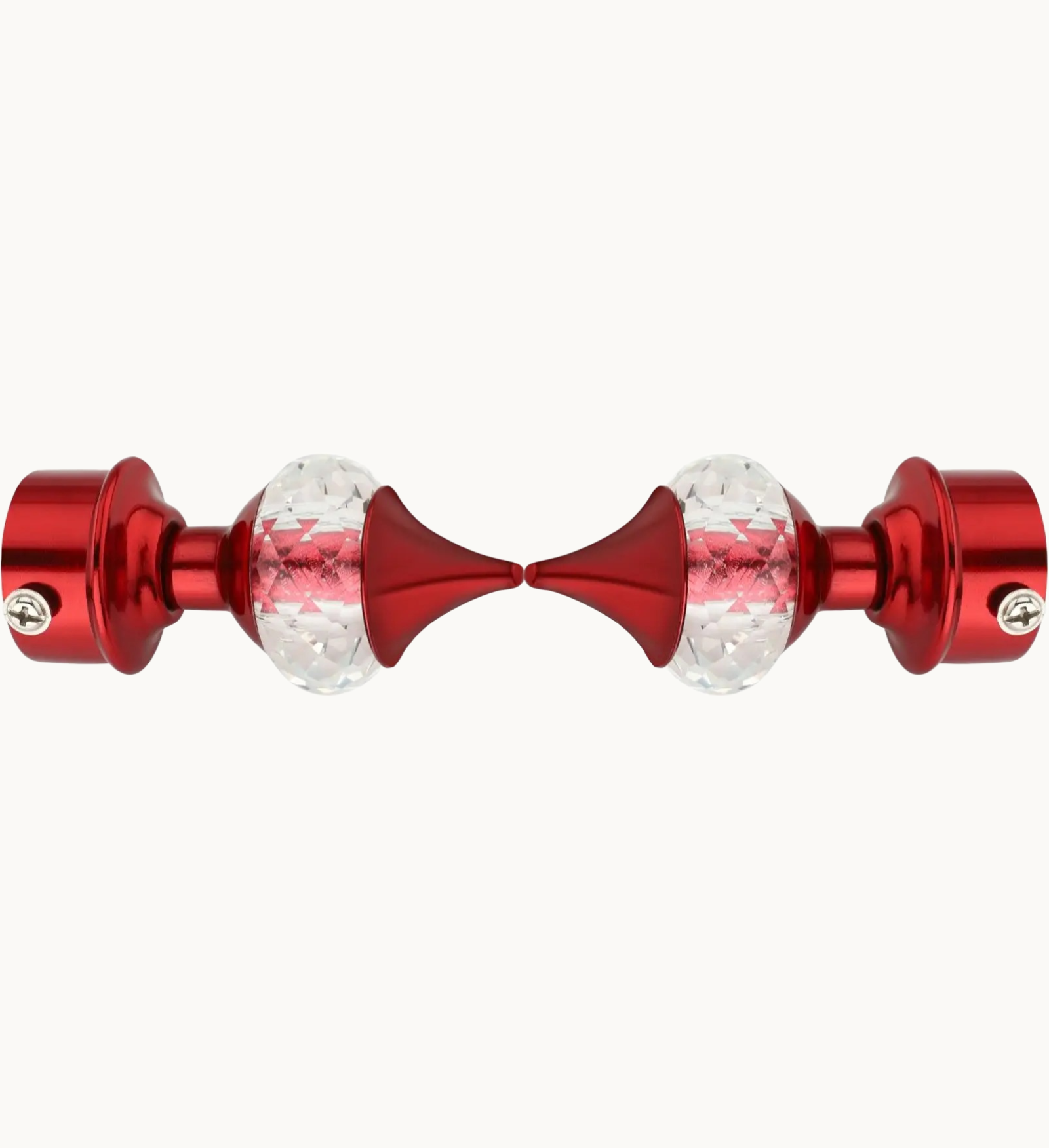 Ghazian Red Crystal Curtain Knob with Steel Support – Pack of 4 - Image 2