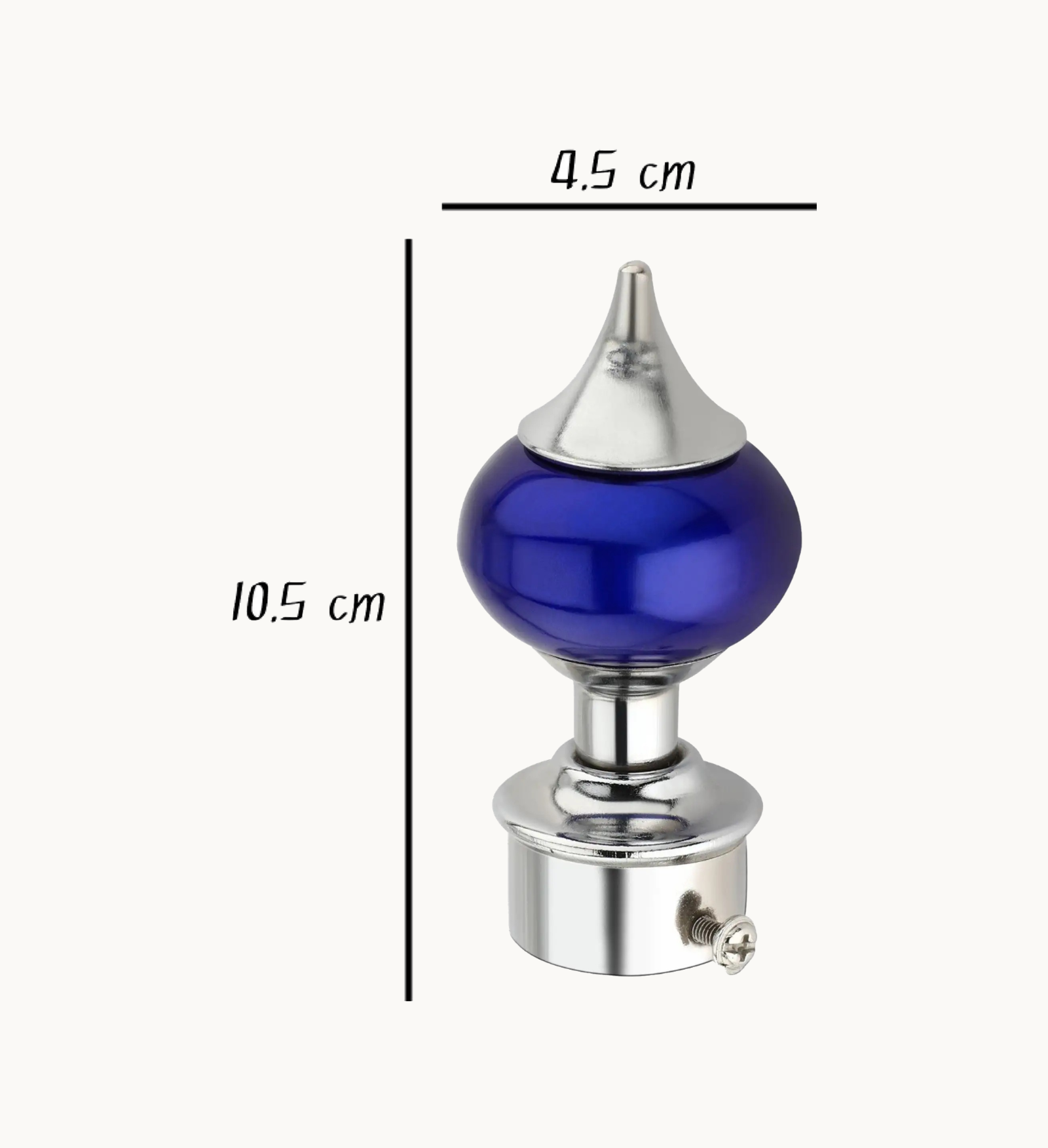 Ghazian Blue Ball Curtain Knob with Bracket Combo Pack of 8 - Image 2