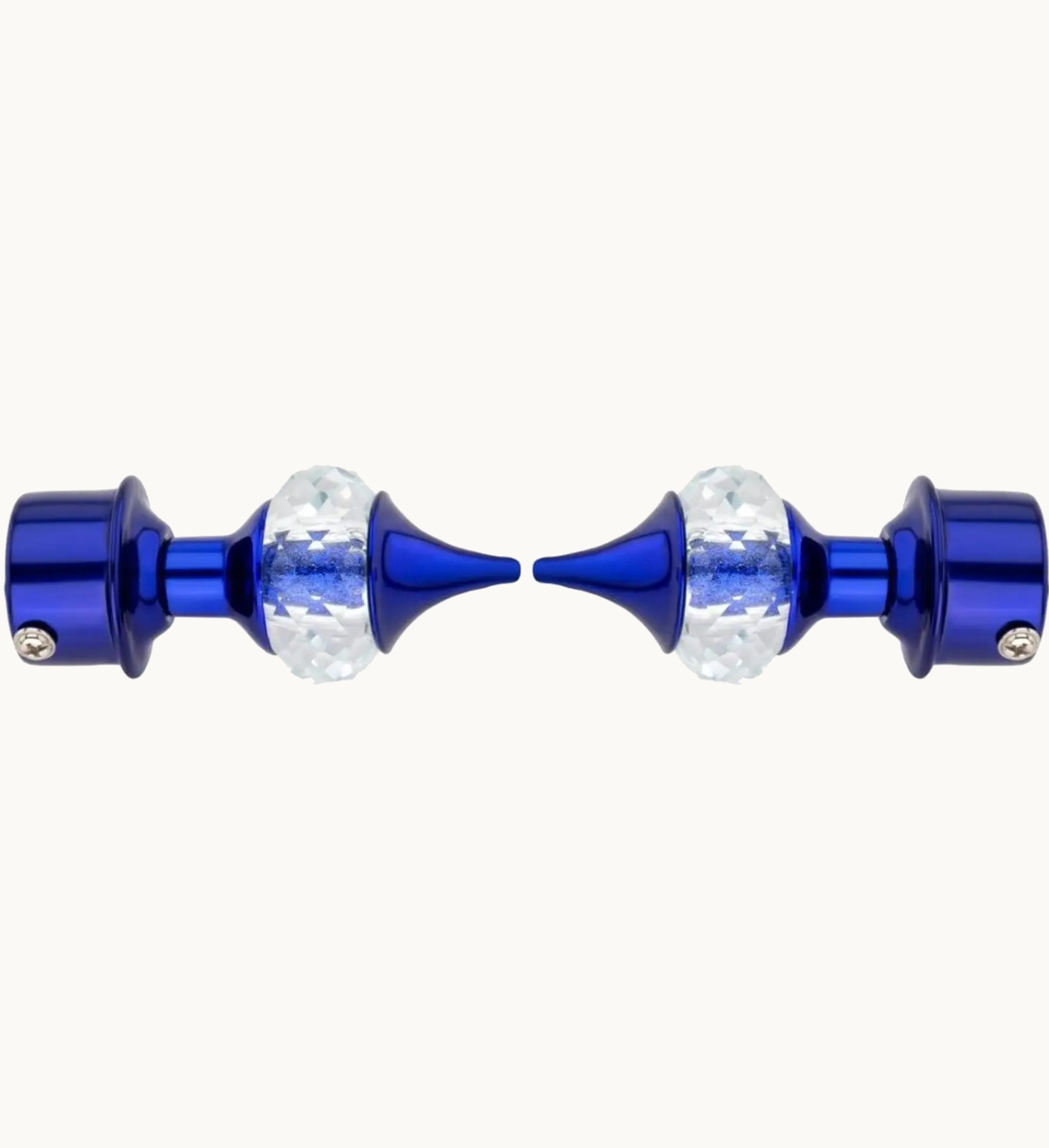Ghazian Blue Crystal Curtain Knob with Steel Support – Pack of 10 Decorative Curtain Hardware Sets - Image 2