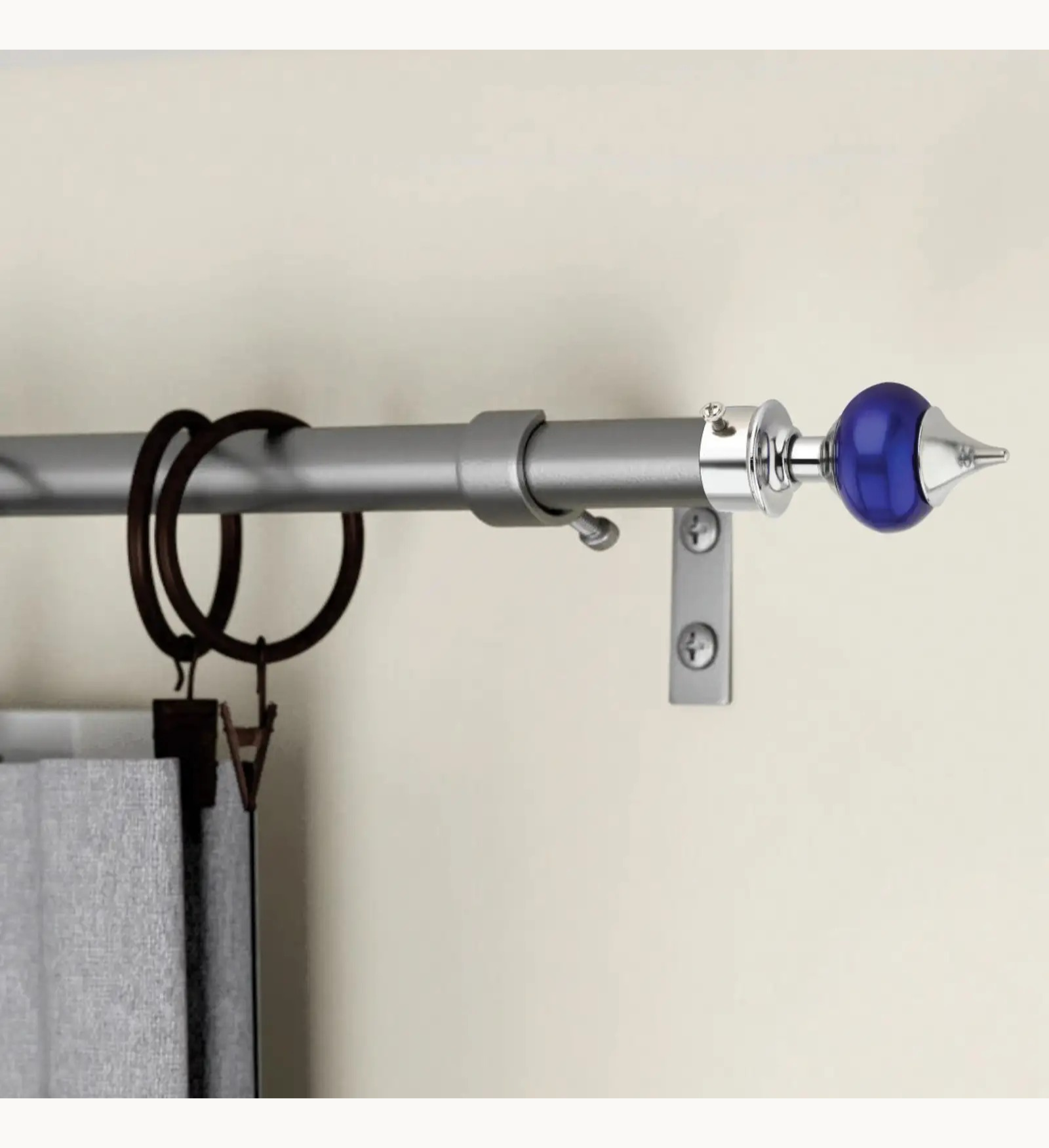 Ghazian Blue Ball Curtain Knob with Silver Finish - Image 3